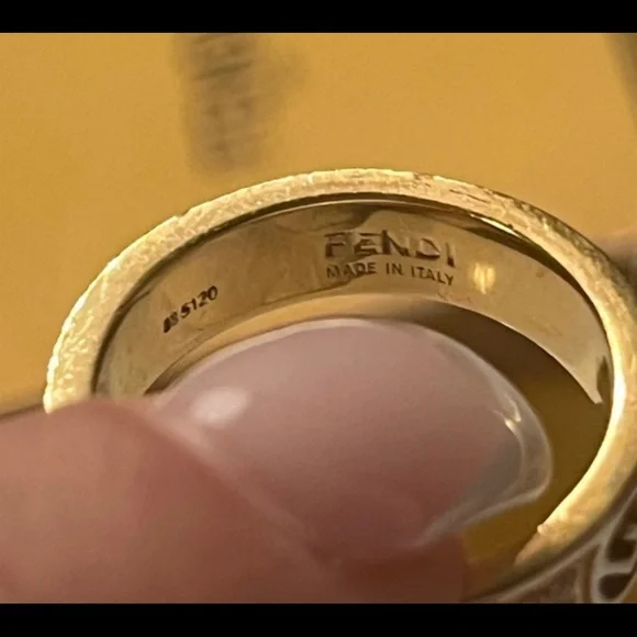 Fendi Gold Ring with Crystal Accents - Picture 5 of 8